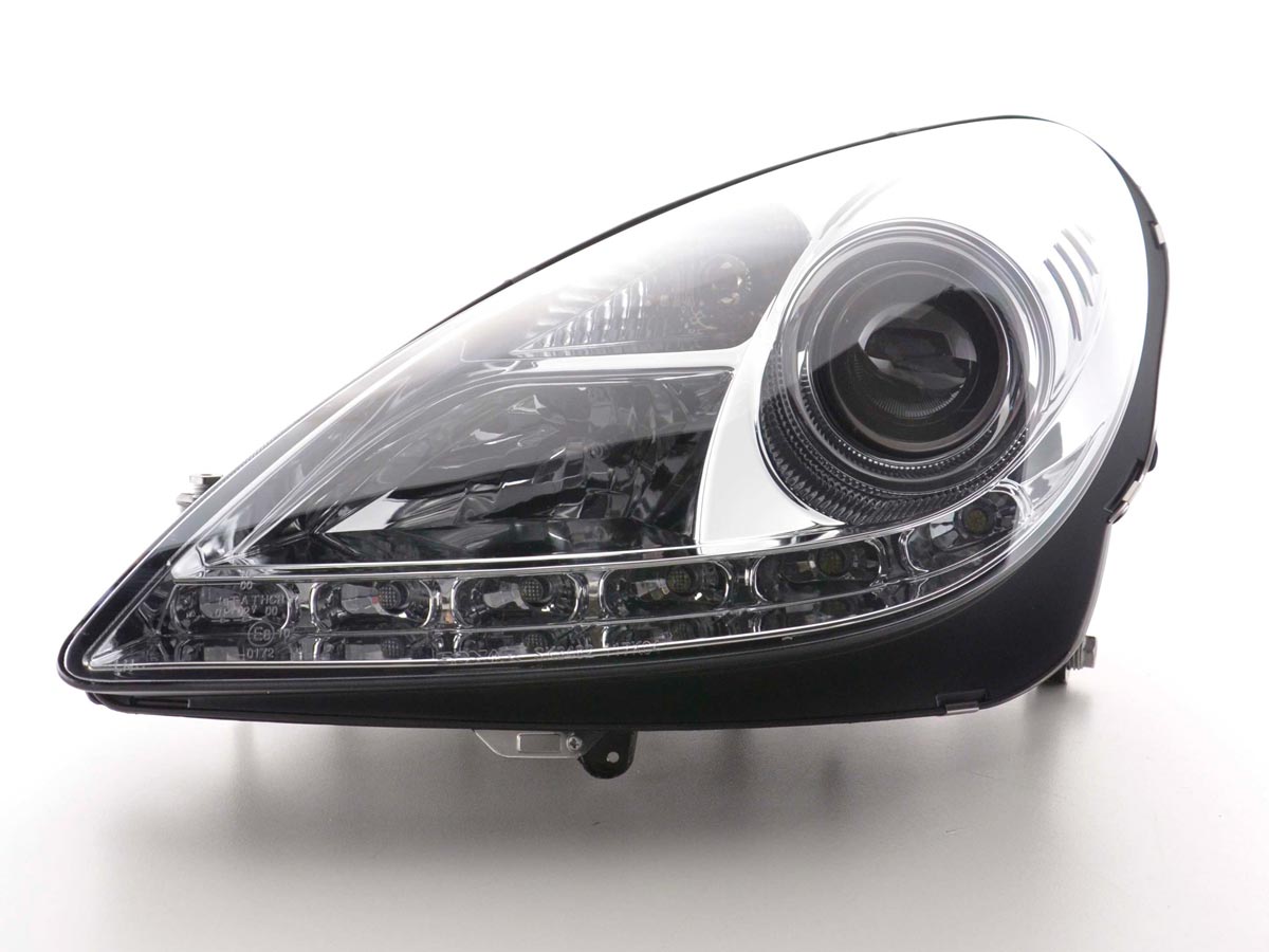 Scheinwerfer Set Daylight LED Tagfahrlicht Mercedes SLK R171 chrom Scheinwerfer Set Daylight LED Tagfahrlicht Mercedes SLK R171 chrom